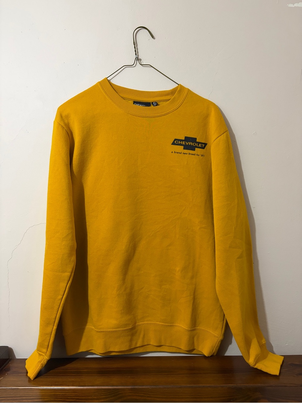 Chevy Caravan Chemistry Men's Golden Yellow Crewneck Sweatshirt